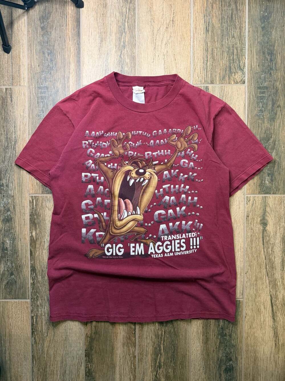 Vintage Texas A&M Looney Tunes Taz Tasmanian Devil Size L T-Shirt